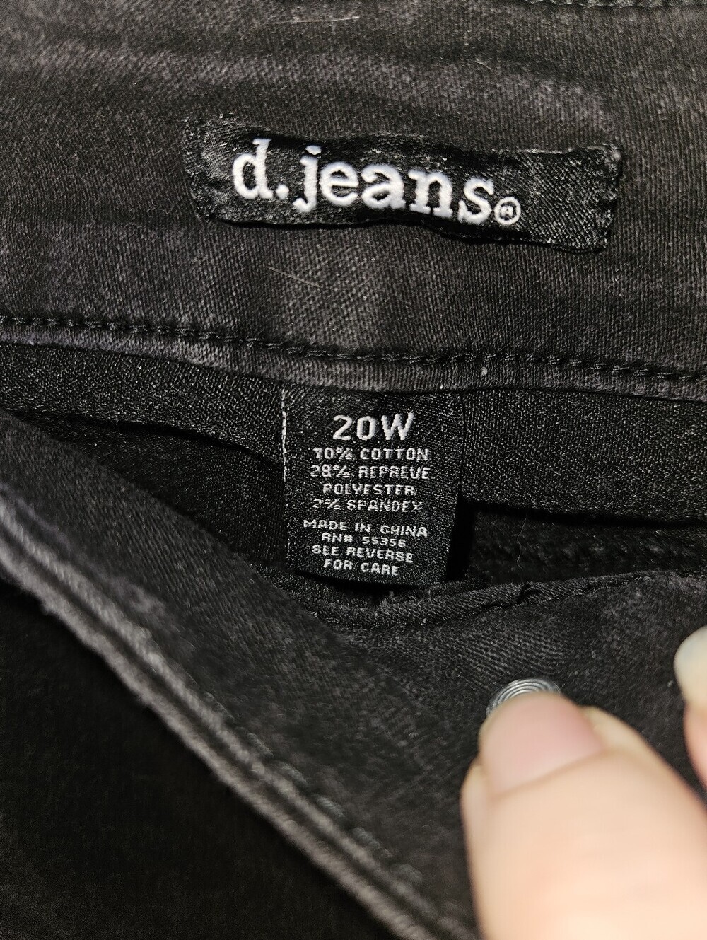 D. Jeans Womans Black Jeans Size 20w - Picture 7 of 14
